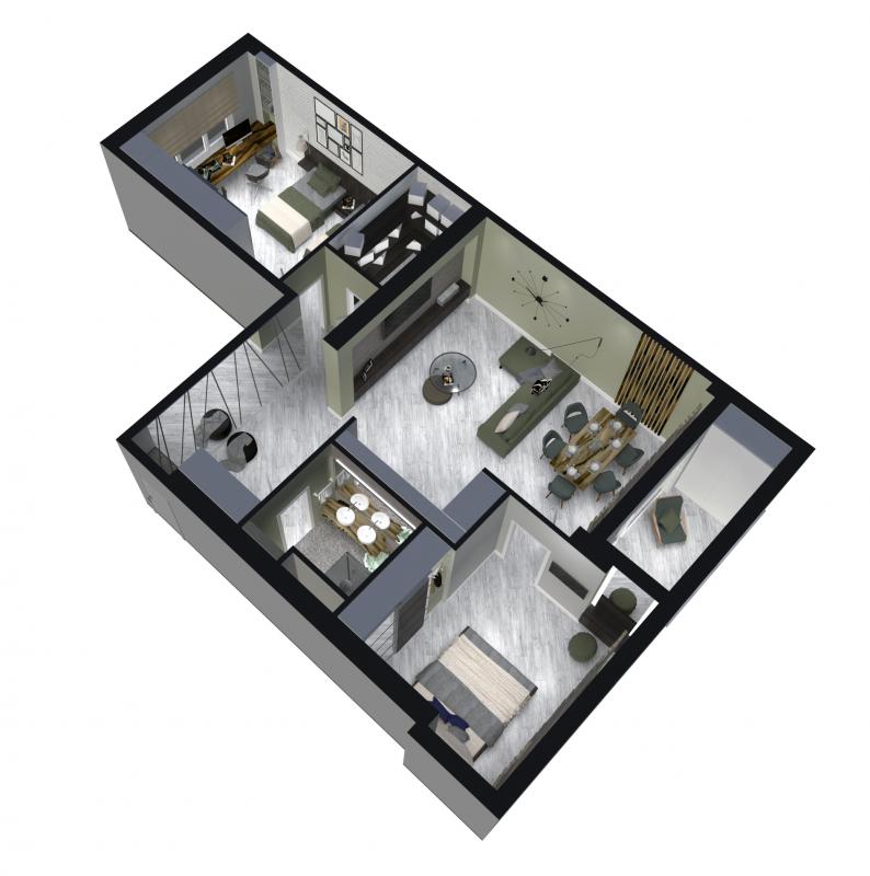 Проект ремонта квартиры тип 2А